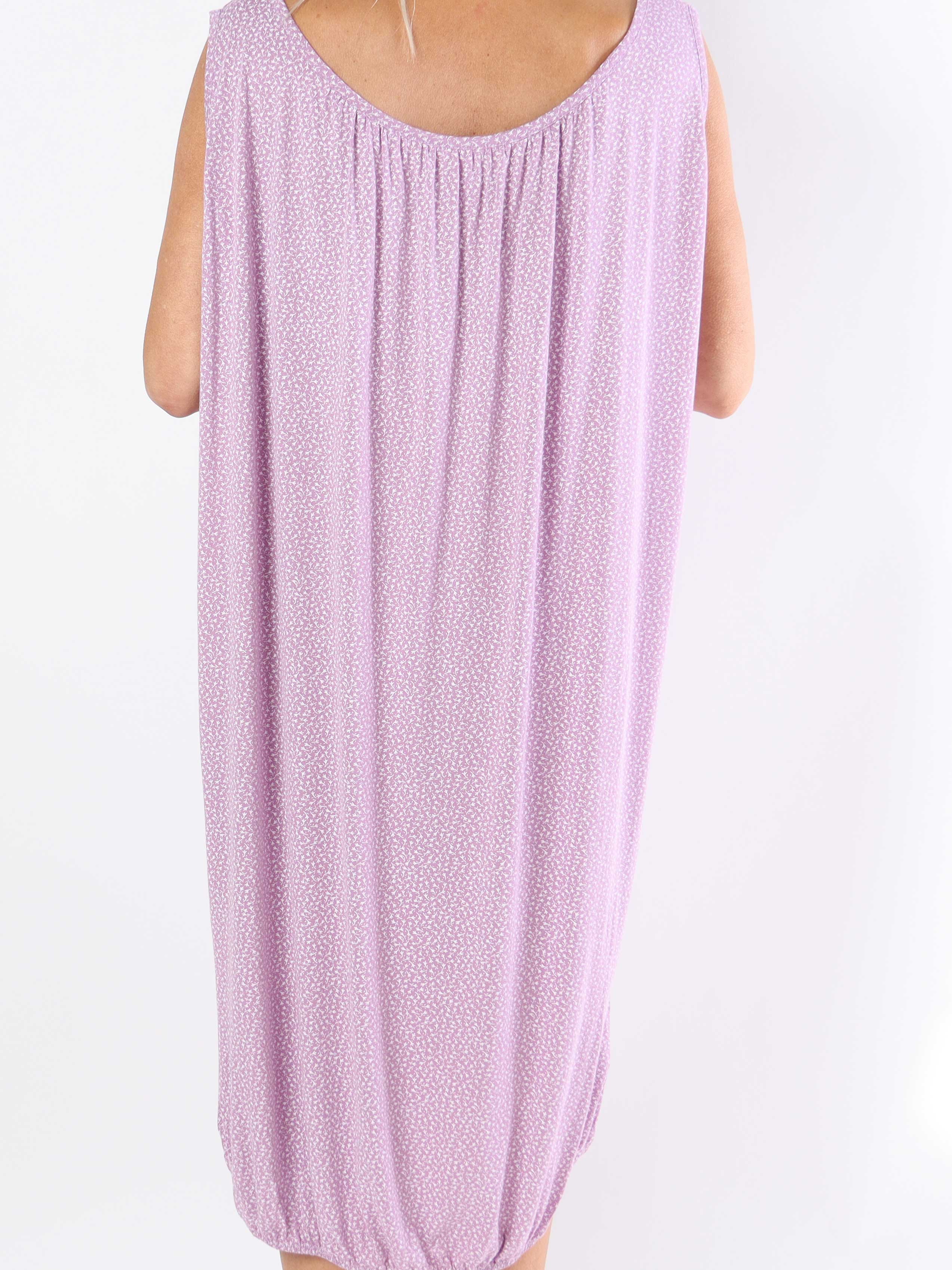 Miracle Flower Sleeveless Dress - Plus size kjole i viskose med elastik